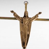 Vintage Metal Crucifix Wall Hanging - Religious Home Decor - Wall Cross - 10 Inch