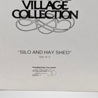 Vintage Dept 56 Silo & Hayshed - Heritage Village Collection #5950-1 - Porcelain Christmas Village - Winter Scene