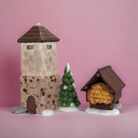 Vintage Dept 56 Silo & Hayshed - Heritage Village Collection #5950-1 - Porcelain Christmas Village - Winter Scene