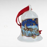 Vintage 1978 Hutschenreuther Annual Christmas Bell - Christmas in Lapland -  Porcelain Bell Ornament