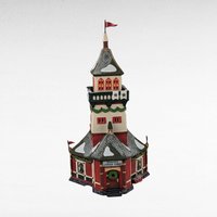 Vintage Department 56 Santa's Lookout Tower - North Pole Series - Christmas Village - Lighted Building - Retired - Collectible