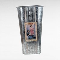 2003 Coca-Cola Metal Vase - Vintage Coca-Cola Decor - Embossed Tin Vase - "All the Year Round" -  Collectible Coke Decor