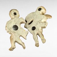 Vintage Ceramic Cherub Wall Hangings - Painted Gold - Angelic Decor - 8 1/2 Inches Tall
