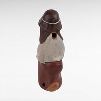 Vintage Clay Man Whistle - Folk Art Whistle - Handmade Clay Figure - Unique Gift