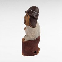 Vintage Clay Man Whistle - Folk Art Whistle - Handmade Clay Figure - Unique Gift