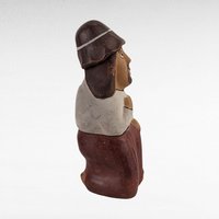 Vintage Clay Man Whistle - Folk Art Whistle - Handmade Clay Figure - Unique Gift
