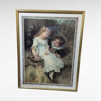 Vintage Frederick Morgan "Sweethearts" Print, Framed Romantic Couple Artwork, 29.5 x 23.25 Inches