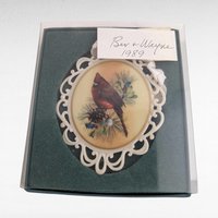 Vintage Lenox Winter Greetings Cardinal Ornament | Porcelain Christmas Ornament | Catherine McClung | Collectible Lenox