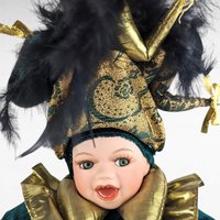 Vintage Porcelain Jester Doll | Mardi Gras Baby Doll | Collectible Doll