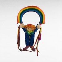 Vintage 1984 Dakin Plush Clown Rainbow Wall Hanging | Nursery Decor | Children's Room Decor | 80s Toy | Clown Collectible