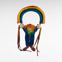 Vintage 1984 Dakin Plush Clown Rainbow Wall Hanging | Nursery Decor | Children's Room Decor | 80s Toy | Clown Collectible