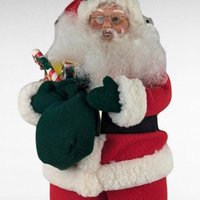 Vintage 1994 Holiday Creations Santa Figure, Christmas Santa Claus Figurine, Plush Santa with Plastic Face, Collectible Santa