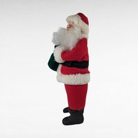 Vintage 1994 Holiday Creations Santa Figure, Christmas Santa Claus Figurine, Plush Santa with Plastic Face, Collectible Santa