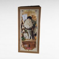 2000 Grandeur Noel 17" Fabric Santa with Box - Vintage Christmas Decor - Holiday Figurine - Collectible Santa Claus