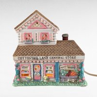 Vintage Midwest Cottontail Lane General Store Lighted House | Easter Village | Spring Decor | Ceramic House