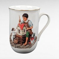 Vintage Norman Rockwell Mug and Bell Set, Seafarers Collection, Collectible Mugs, Kitchen Decor, Gift for Dad