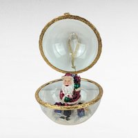 Vintage Hinged Glass Santa Ornament, Collectible Christmas Decor, Gift for Collector
