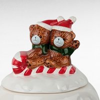 Vintage Christmas Around the World Snowball Candy Jar, Ceramic Holiday Decor, Collectible Christmas Bears, Festive Candy Dish