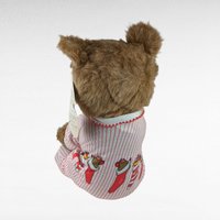 Vintage R. Dakin Bearfoot Plush in Striped Pajamas, 13" Sitting, Collectible Teddy Bear, Gift for Child, Nostalgic Toy