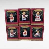 Vintage Hallmark The Bearingers Ornament Lot - 6 Piece Set with Boxes - Collectible Christmas Ornaments