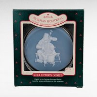 Vintage Hallmark Norman Rockwell Cameo Ornaments - 7 Piece Lot with Boxes - Collectible Christmas Decor