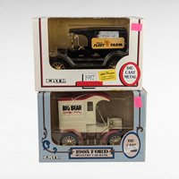 Vintage Diecast Banks - ERTL Big Bear & Fleet Farm Trucks - With Boxes