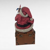 Spooky Santa Decor, Fabriche Santa with Skull, Upcycled Christmas Figurine, Gothic Holiday Decoration, Unique Gift