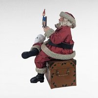 Spooky Santa Decor, Fabriche Santa with Skull, Upcycled Christmas Figurine, Gothic Holiday Decoration, Unique Gift