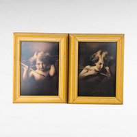 Vintage M.B. Parkinson Cupid Awake and Asleep Prints. 