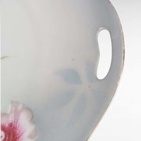 Vintage PV Vessra Germany Floral Plate, Hand-Painted Rose Design, 11" Handled Dresser Tray, Vanity Tray, Gift for Her, Shabby Chic Decor