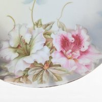 Vintage PV Vessra Germany Floral Plate, Hand-Painted Rose Design, 11" Handled Dresser Tray, Vanity Tray, Gift for Her, Shabby Chic Decor