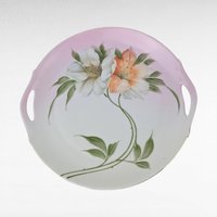 Vintage Z.S & G Bavaria Floral Porcelain Handled Plate/Dresser Tray.