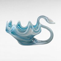 Vintage Blown Glass Swan Bowl. 