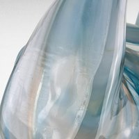 Vintage Blue Swirl Glass Swan Bowl, Hand-Blown, Mid-Century Modern, Collectible