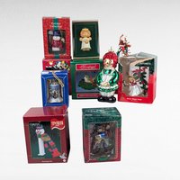 Vintage Christmas Ornament Lot, 10 Ornaments, Hallmark, Kaiser, Enesco, Raggedy Ann, Snowman, Teddy Bear, Collectible Ornaments