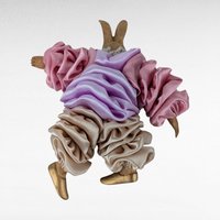 Vintage Anthropomorphic Rabbit Ornament, 6" Height, Victorian Style Dress, Easter Decor, Spring Gift, Collectible Figurine