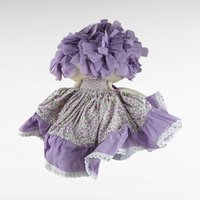 Vintage Handmade 19" Doll | Purple Floral Dress | Collectible Doll | Gift for Doll Lovers