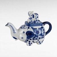 Vintage Bombay Blue and White Elephant Teapot | Ceramic Elephant Teapot | Animal Teapot |  Unique Gift