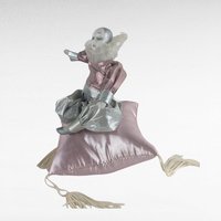 Vintage 6 Inch Harlequin Doll, Pink and Silver Jester Doll on Pillow, Collectible Clown Doll, Unique Gift for Collectors