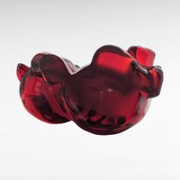 Vintage Fenton Ruby Red Glass Bear Figurine, Reclining Bear, Collectible Glass Animal, Gift for Bear Lovers