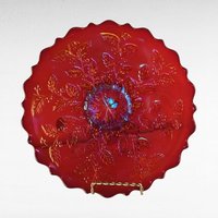 Vintage Fenton Red Carnival Glass 85th Birthday Plate,  Collectible Glassware, Home Décor, Gift for Collectors