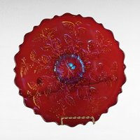 Vintage Fenton Red Carnival Glass 85th Birthday Plate,  Collectible Glassware, Home Décor, Gift for Collectors