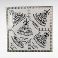 Vintage Monogram Coasters, Paper Saucermats, "Welcome to Our Home" Set, Party Supplies, Housewarming Gift