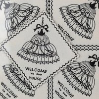 Vintage Monogram Coasters, Paper Saucermats, "Welcome to Our Home" Set, Party Supplies, Housewarming Gift