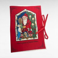 Vintage Father Christmas Legend of Santa Cloth Book, Handmade Holiday Decor, Christmas Story Book, Gift for Children