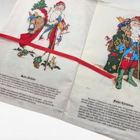 Vintage Father Christmas Legend of Santa Cloth Book, Handmade Holiday Decor, Christmas Story Book, Gift for Children