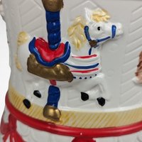 Vintage Carousel Musical Cookie Jar | Ceramic | Plays "It's a Small World"