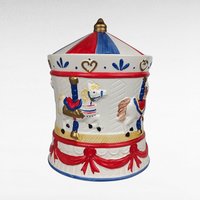 Vintage AMC Carousel Ceramic Musical Cookie Jar.