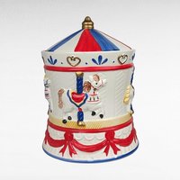 Vintage Carousel Musical Cookie Jar | Ceramic | Plays "It's a Small World"