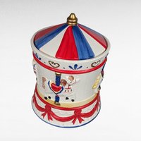 Vintage Carousel Musical Cookie Jar | Ceramic | Plays "It's a Small World"